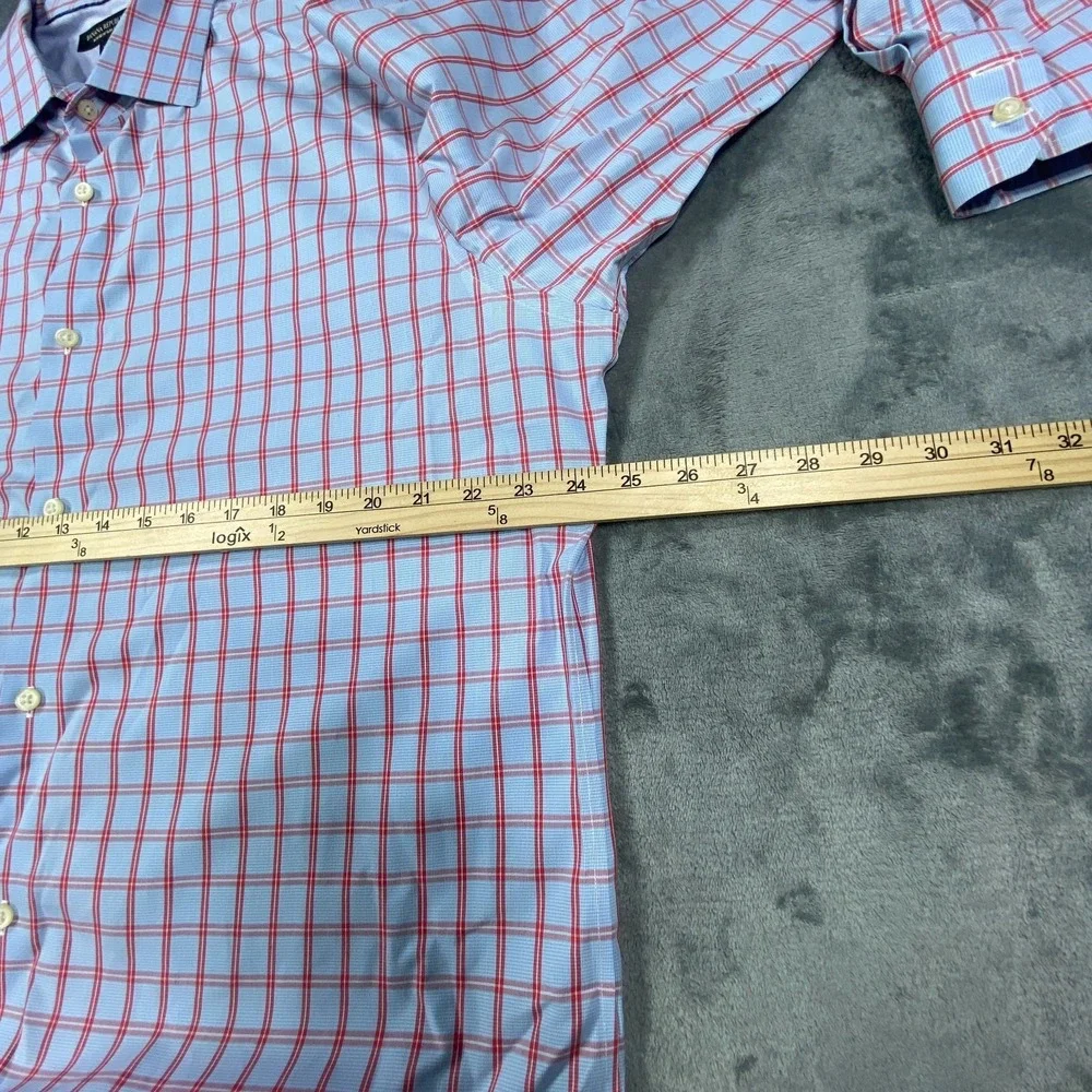 Banana Republic Dress Shirt Mens XL Slim Fit Non-Iron Cotton Long Sleeve Plaid